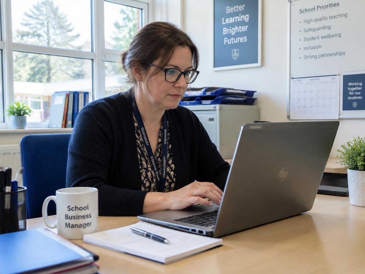A school business manager setting up an online apprenticeship service account