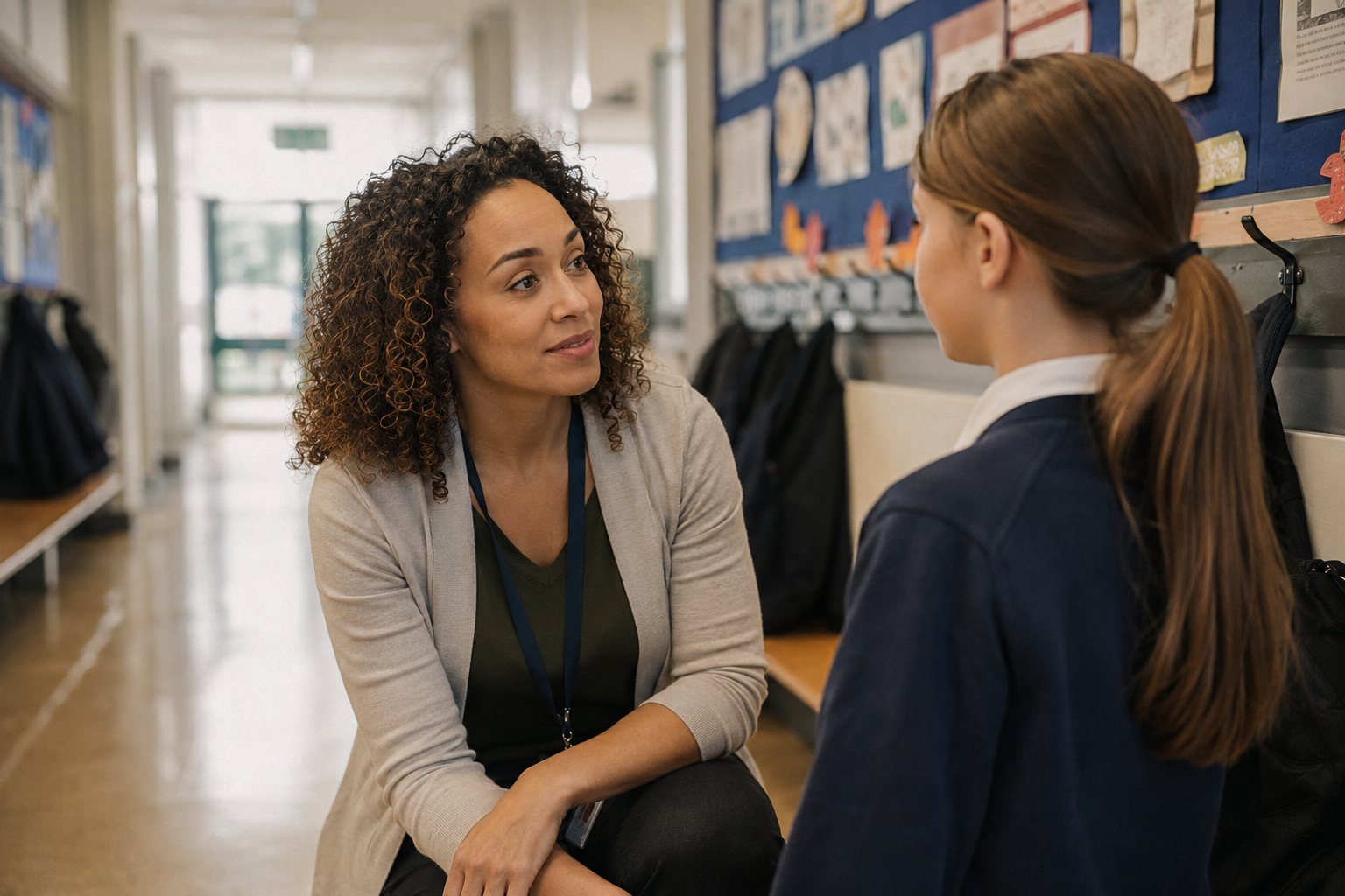 Youth worker with a small group of teenagers in a community centre